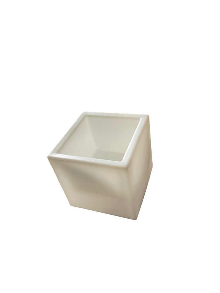 Pouf cube translucide blanc