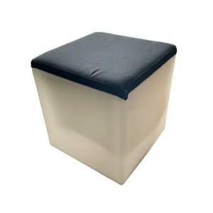 SAINT-ANDIOL Pouf cube translucide blanc