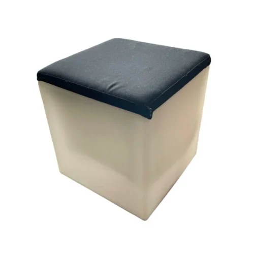SAINT-ANDIOL Pouf cube translucide blanc