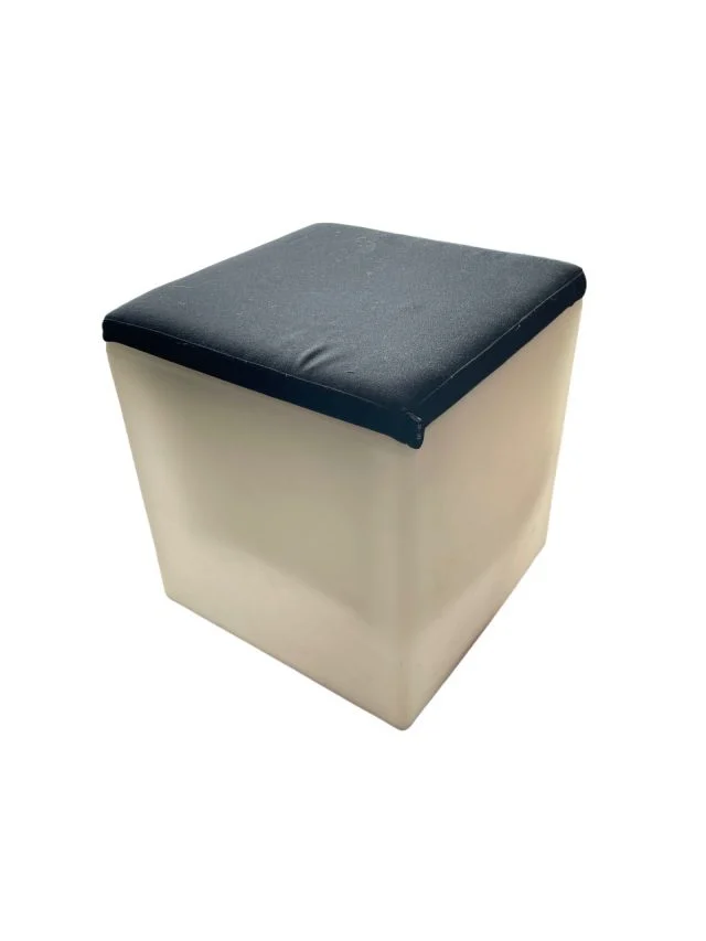SAINT-ANDIOL Pouf cube translucide blanc
