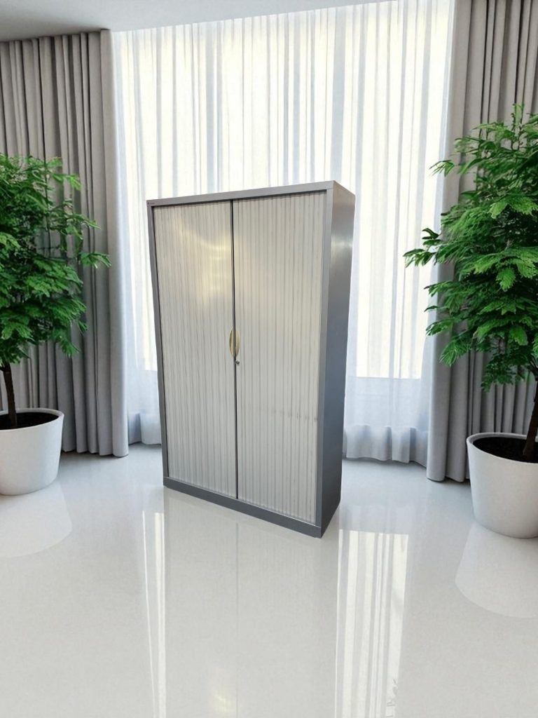 Armoire haute à rideaux