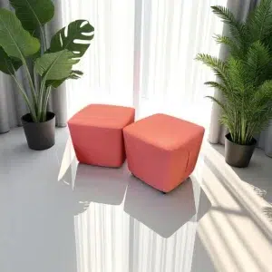 SAINT-ANDIOL Lot de 2 poufs sur roulettes