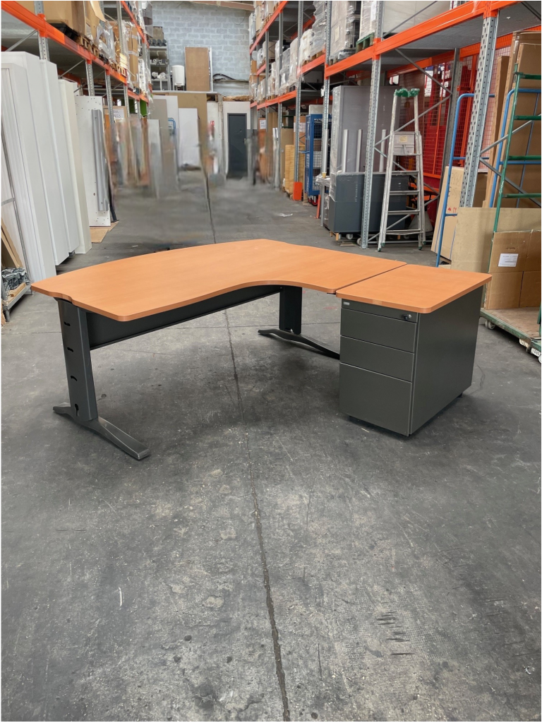 Bureau compact avec caisson