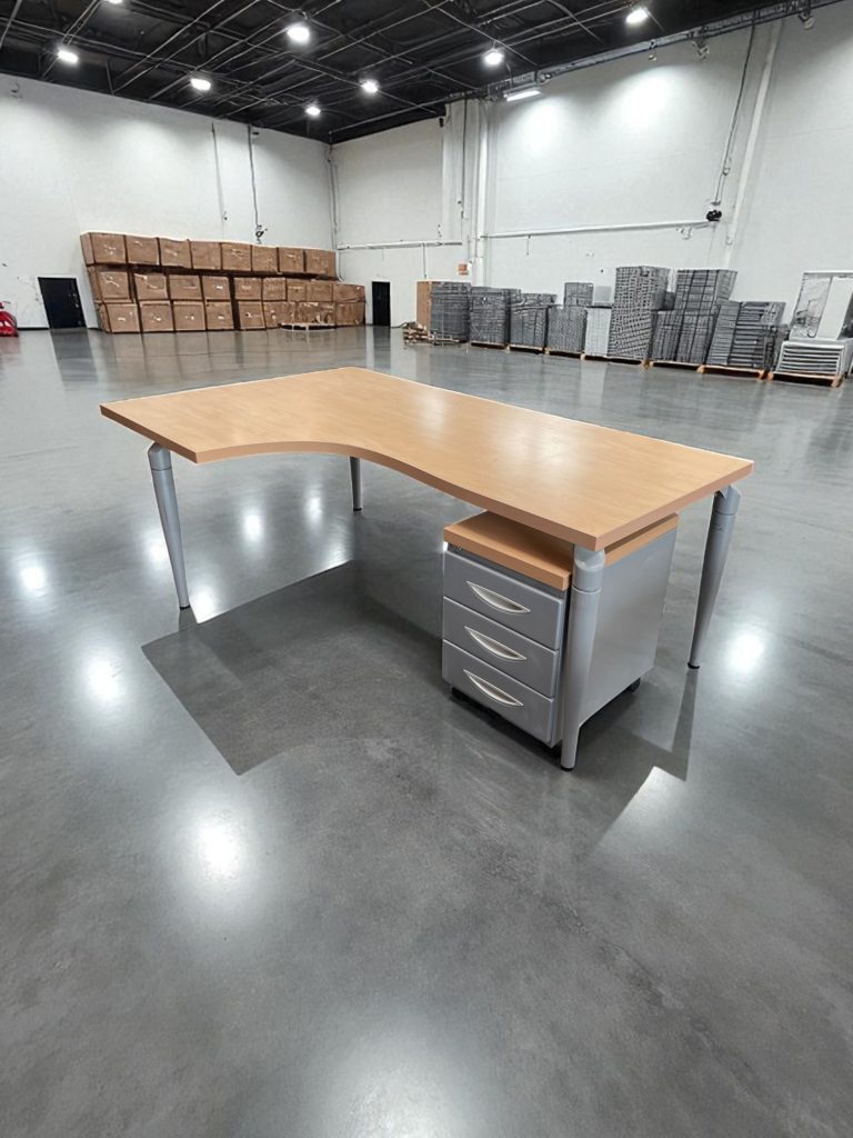 Bureau compact avec caisson