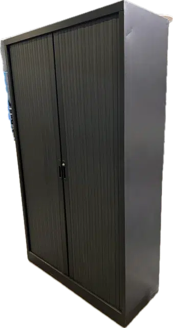 SAINT-ANDIOL Armoire haute à rideaux anthracite