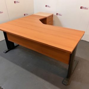 Bureau compact avec caisson